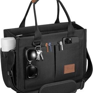 Canvas Tote Bag Women's Medium with Pockets for Travel Work Shopping